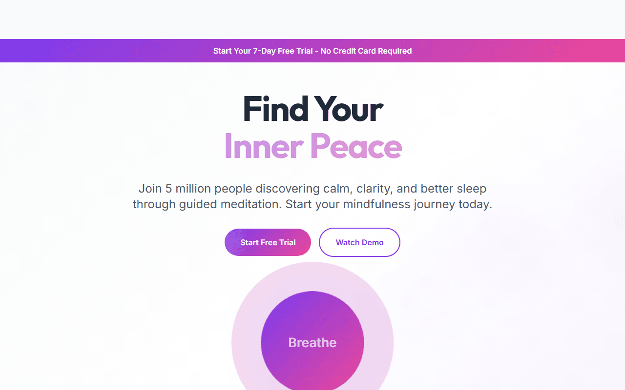Meditation App desktop